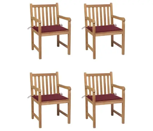 Aiatoolid, 4 Tk, Veinipunaste Istmepatjadega, Toekas Tiikpuu