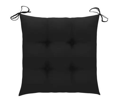 Dārza Krēsli, Melni Matrači, 4 Gab., Masīvs Tīkkoks Vidaxl