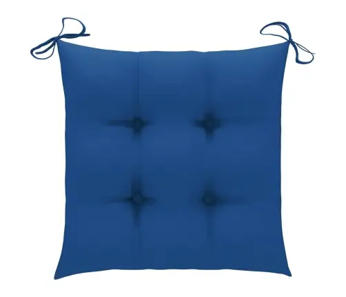 Dārza Krēsli, Zili Matrači, 4 Gab., Masīvs Tīkkoks Vidaxl