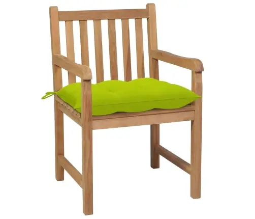 Dārza Krēsli, Spilgti Zaļi Matrači, 4 Gab., Masīvs Tīkkoks Vidaxl