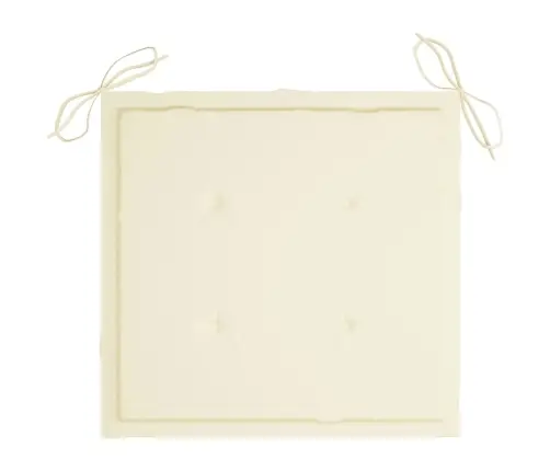 Dārza Krēsli, Krēmkrāsas Matrači, 6 Gab., Masīvs Tīkkoks Vidaxl