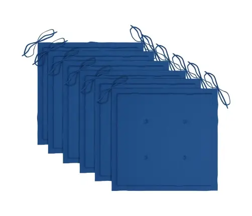 Dārza Krēsli, Koši Zili Matrači, 6 Gab., Masīvs Tīkkoks Vidaxl