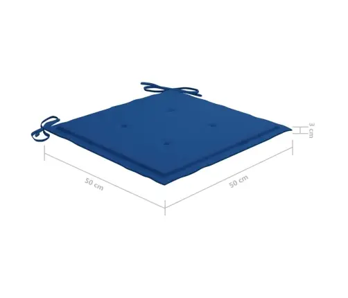 Dārza Krēsli, Koši Zili Matrači, 6 Gab., Masīvs Tīkkoks Vidaxl