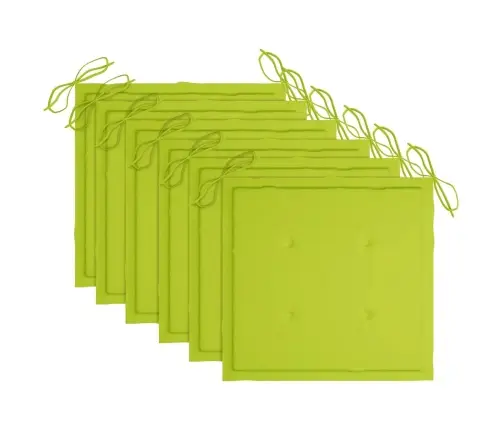 Dārza Krēsli, Spilgti Zaļi Matrači, 6 Gab., Masīvs Tīkkoks Vidaxl