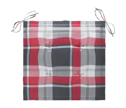 Aiatoolid, 6 Tk, Punaseruuduliste Istmepatjadega, Tiikpuu