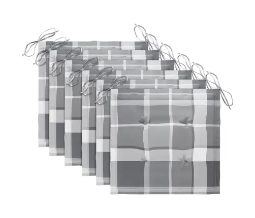 Dārza Krēsli, Matrači Ar Četrstūriem, 6 Gab., Masīvs Tīkkoks Vidaxl