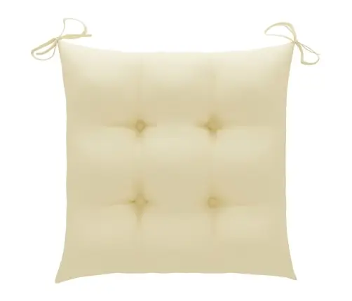 Dārza Krēsli, Krēmbalti Matrači, 6 Gab., Masīvs Tīkkoks Vidaxl