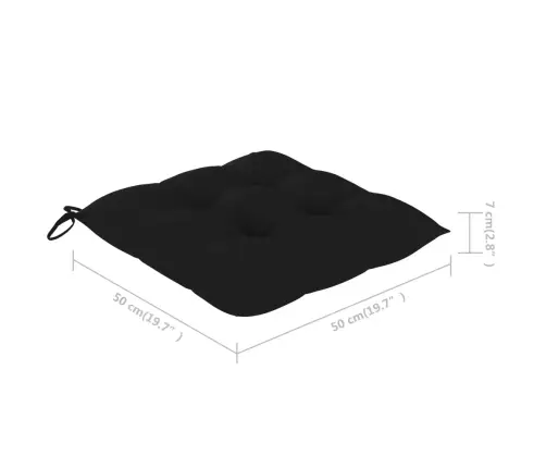 Dārza Krēsli, 8 Gab., Melni Matrači, Masīvs Tīkkoks Vidaxl