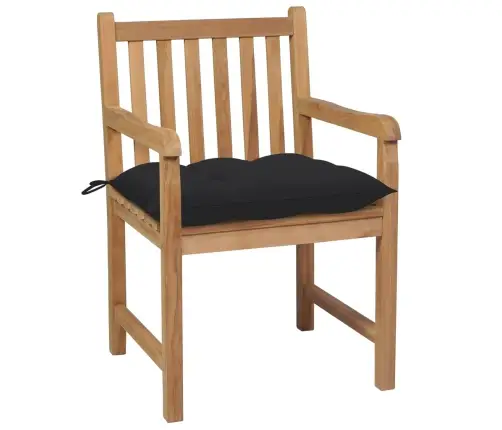 Dārza Krēsli, 8 Gab., Melni Matrači, Masīvs Tīkkoks Vidaxl