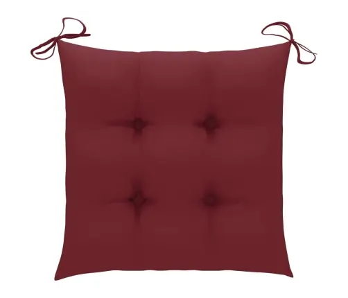 Dārza Krēsli, 8 Gab., Vīnsarkani Matrači, Masīvs Tīkkoks Vidaxl