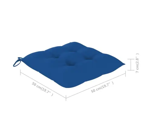 Dārza Krēsli, 8 Gab., Zili Matrači, Masīvs Tīkkoks Vidaxl