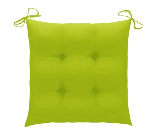 Dārza Krēsli, 8 Gab., Spilgti Zaļi Matrači, Masīvs Tīkkoks Vidaxl