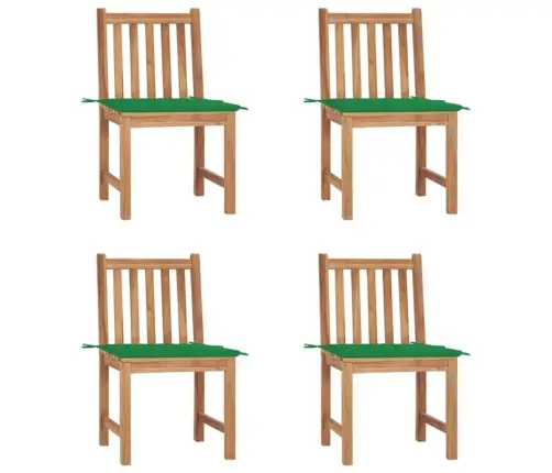 Dārza Krēsli Ar Matračiem, 4 Gab., Masīvs Tīkkoks Vidaxl