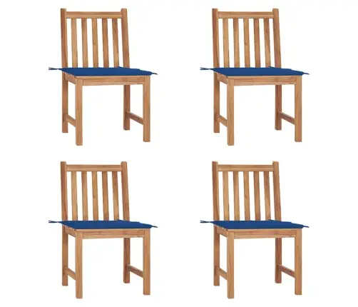 Dārza Krēsli Ar Matračiem, 4 Gab., Masīvs Tīkkoks Vidaxl Dārza Krēsli Ar Matračiem, 4 Gab., Masīvs Tīkkoks Vidaxl