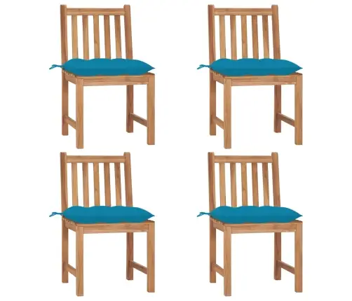 Dārza Krēsli Ar Matračiem, 4 Gab., Masīvs Tīkkoks Vidaxl