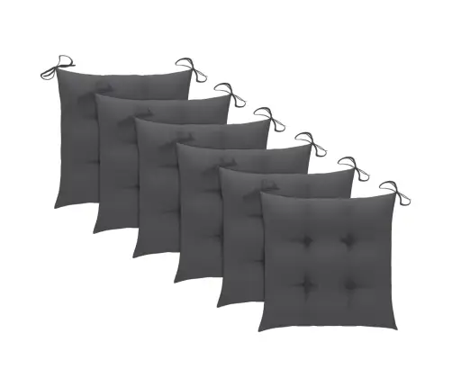 Dārza Krēsli Ar Matračiem, 6 Gab., Masīvs Tīkkoks Vidaxl