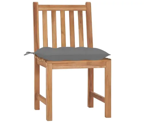 Sodo Kėdės Su Pagalvėlėmis, 6Vnt., Tikmedžio Medienos Masyvas