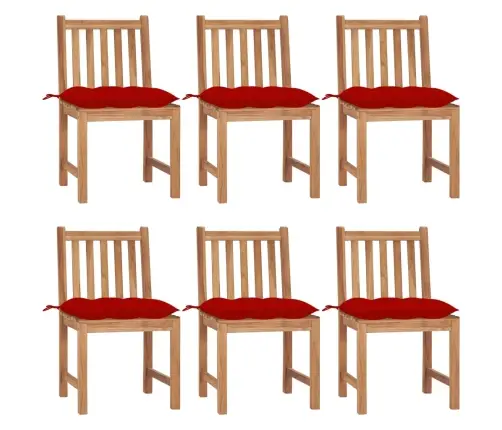 Dārza Krēsli Ar Matračiem, 6 Gab., Masīvs Tīkkoks Vidaxl