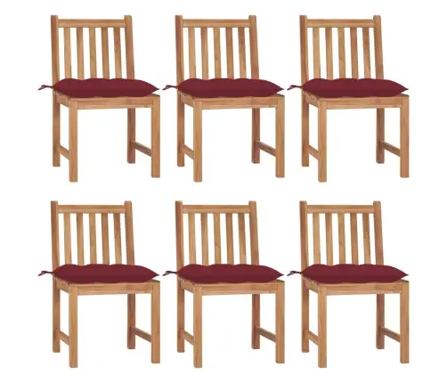 Aiatoolid, 6 Tk, Patjadega, Tiikpuu Aiatoolid, 6 Tk, Patjadega, Tiikpuu