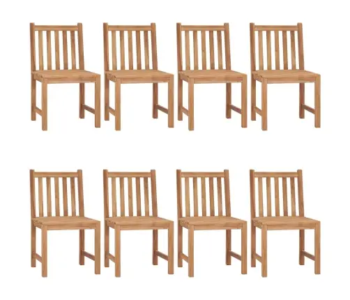 Sodo Kėdės Su Pagalvėlėmis, 8Vnt., Tikmedžio Medienos Masyvas Sodo Kėdės Su Pagalvėlėmis, 8Vnt., Tikmedžio Medienos Masyvas