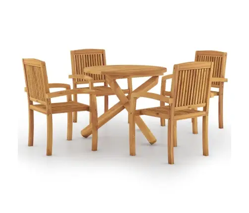 Piecdaļīgs Dārza Mēbeļu Komplekts, Masīvs Tīkkoks Vidaxl