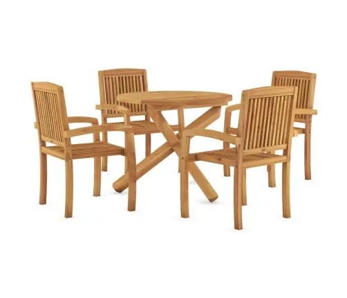 Piecdaļīgs Dārza Mēbeļu Komplekts, Masīvs Tīkkoks Vidaxl