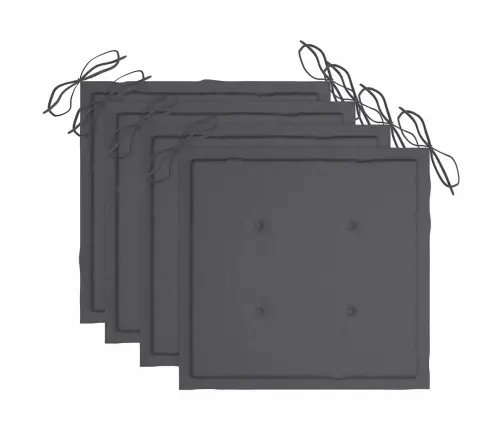 Sudedamos Sodo Kėdės Su Pagalvėlėmis, 4Vnt., Tikmedžio Masyvas Sudedamos Sodo Kėdės Su Pagalvėlėmis, 4Vnt., Tikmedžio Masyvas