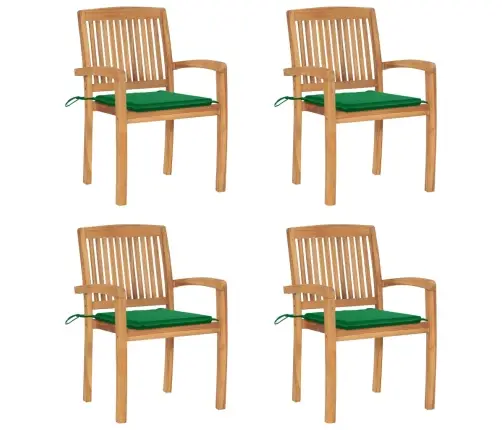 Virnastatavad Patjadega Aiatoolid, 4 Tk, Tiikpuit