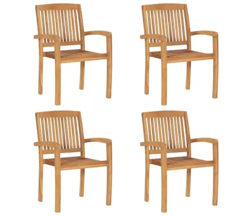 Virnastatavad Patjadega Aiatoolid, 4 Tk, Tiikpuit