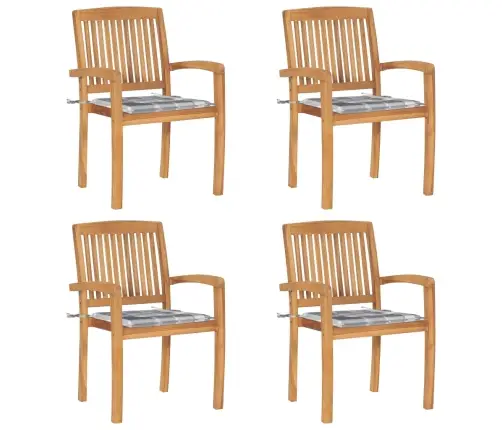 Virnastatavad Patjadega Aiatoolid, 4 Tk, Tiikpuit