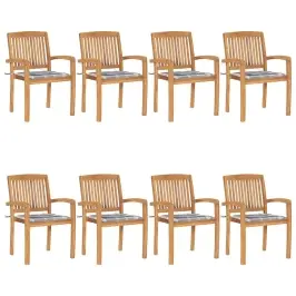 Dārza Krēsli Ar Matračiem, 8 Gab., Masīvs Tīkkoks Vidaxl