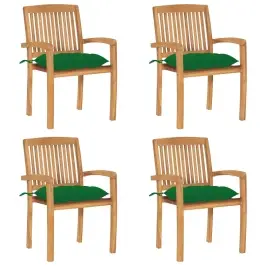 Dārza Krēsli Ar Matračiem, 4 Gab., Masīvs Tīkkoks Vidaxl