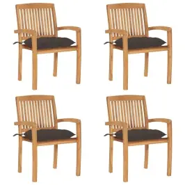 Dārza Krēsli Ar Matračiem, 4 Gab., Masīvs Tīkkoks Vidaxl