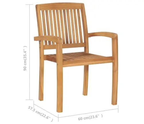 Virnastatavad Patjadega Aiatoolid, 4 Tk, Tiikpuit