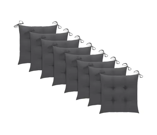 Dārza Krēsli Ar Matračiem, 8 Gab., Masīvs Tīkkoks Vidaxl