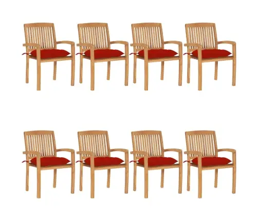 Virnastatavad Patjadega Aiatoolid, 8 Tk, Tiikpuu