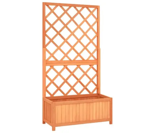 Puķu Kaste Ar Špaleru, Brūna, 70X30X135 Cm, Egles Masīvkoks Vidaxl