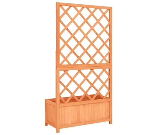 Puķu Kaste Ar Špaleru, Brūna, 70X30X135 Cm, Egles Masīvkoks Vidaxl