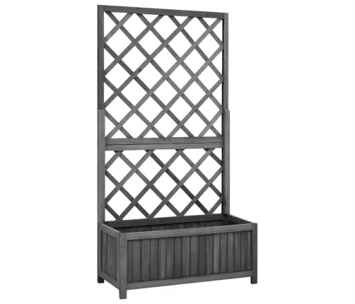 Puķu Kaste Ar Špaleru, Melna, 70X30X135 Cm, Egles Masīvkoks Vidaxl