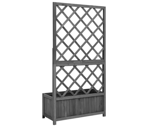 Puķu Kaste Ar Špaleru, Melna, 70X30X135 Cm, Egles Masīvkoks Vidaxl