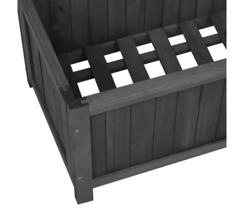 Puķu Kaste Ar Špaleru, Melna, 70X30X135 Cm, Egles Masīvkoks Vidaxl