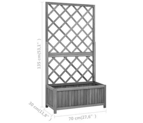 Puķu Kaste Ar Špaleru, Melna, 70X30X135 Cm, Egles Masīvkoks Vidaxl