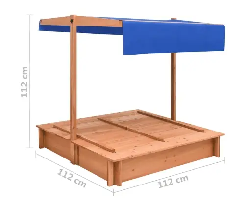 Liivakast Katusega, 122 X 112 X 112 cm Kuusepuit