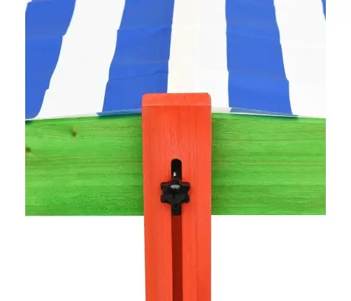 Smilšu Kaste Ar Regulējamu Jumtu, Krāsaina, Egles Koks, Uv50 Vidaxl