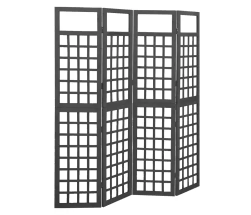 4 Paneeliga Sirm/Ronitaimede Alus,Must, Kuusepuit, 161 X 180 Cm