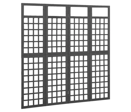 4 Paneeliga Sirm/Ronitaimede Alus,Must, Kuusepuit, 161 X 180 Cm