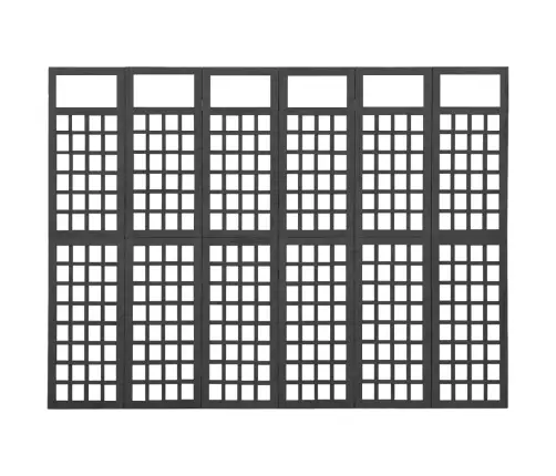 6 Paneļu Istabas Aizslietnis, Melns, Egles Koks, 242,5X180 Cm Vidaxl