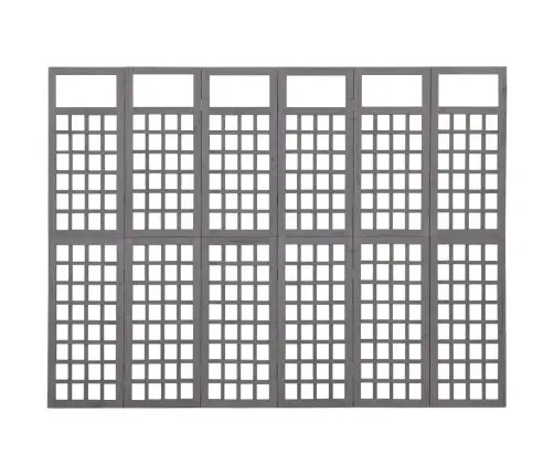 6 Paneļu Istabas Aizslietnis, Pelēks, Egles Koks, 242,5X180 Cm Vidaxl