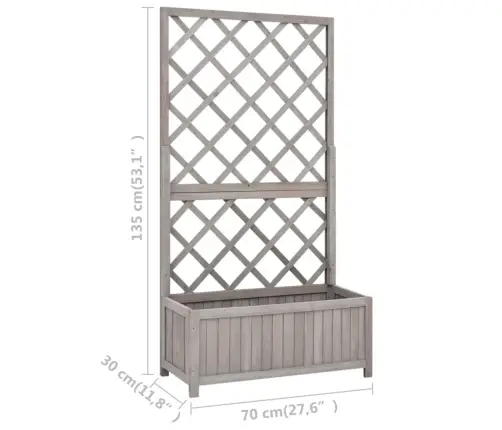 Võrega Taimekast, Hall, 70 X 30 X 135 cm Nulupuit