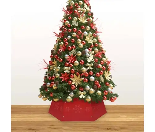 Ziemassvētku Egles Pamatnes Pārsegs, Sarkans, Ø68X25 Cm Vidaxl